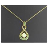 Beautiful Fire Opal & Emerald Designer Necklace