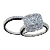 14K White Gold 2.66 ct Round Diamond Bridal Set