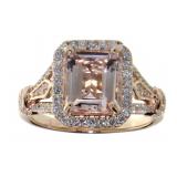 14kt Rose Gold 2.35 ct Morganite & Diamond Ring