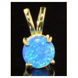 Stunning 2.00 ct Blue Opal Solitaire Pendant