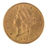 1893-S Liberty Head $20.00 Gold Double Eagle