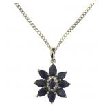 Natural 5.14 ct Fancy Marquise Sapphire Pendant