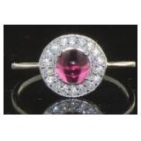 Stunning Cabochon Ruby & White Topaz Ring