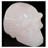 Genuine 1698 Carved Rose Quartz Skull