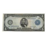 Series 1914 Large $5.00 Federal Reserve Note
