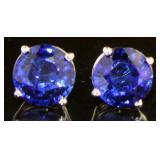 14kt White Gold 3.50 ct Sapphire Stud Earrings