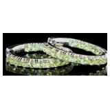 Natural 3.25 ct Peridot Hoop Earrings