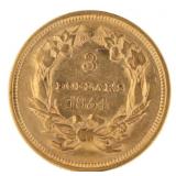 1854 Indian Princess $3.00 Gold Coin *RARE