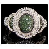 Genuine Fancy Green & White Pave