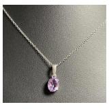 Natural 2.00 ct Oval Amethyst Necklace