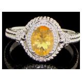 Natural Oval Fire Opal Designer Ring