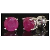 14kt White Gold 2.04 ct Ruby Studs