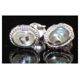 Vintage Style Oval Abalone Stud Earrings