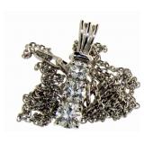 14kt Gold 3/4 ct Past Present Future Diam Necklace