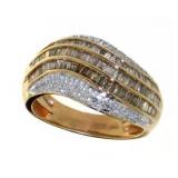 Natural 1.00 ct Chocolate Diamond Baguette Ring
