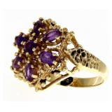 14kt Gold Natural Amethyst Estate Ring