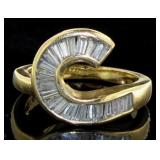 14kt Gold 1/2 ct Baguette Diamond Ring