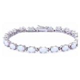 Quality 12.00 ct Oval White Opal Tennis Bracelet