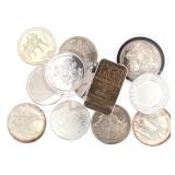 One Ounce: .999 Fine Silver Vintage Rounds-Bars