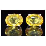 14kt Gold 2.01 ct Natural Yellow Sapphire Studs