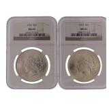 1922 & 23 MS63 Peace Silver Dollar