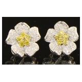 Stunning 1.80 ct Fancy Yellow Diamond Earrings