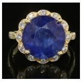 14kt Yellow Gold 9.41ct Sapphire & Diamond Ring