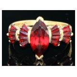 10kt Gold Natural 3.66 ct Garnet Anniversary Ring