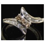 14kt Gold 1/2 ct Chocolate & White Diamond Ring