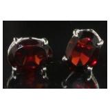 Natural 4.00 ct Oval Garnet Stud Earrings