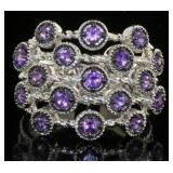Genuine 1.44 ct Amethyst Cocktail Ring