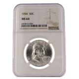 1954 50C - MS64 Franklin Silver Dollar