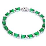Radiant Cut 17.50 ct Emerald Tennis Bracelet