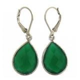 Natural 11.50 ct Green Amethyst Pear Earrings