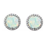 Gorgeous 3.00 ct Fire Opal Solitaire Earrings