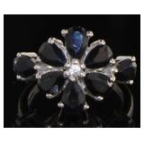 Natural 4.33 ct Sapphire & Diamond Ring