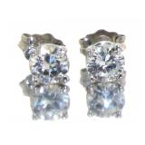 14kt Gold Brilliant 3/4 ct Diamond Stud Earrings