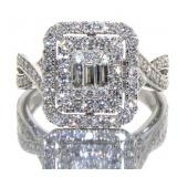 14kt Gold Emerald Cut 1.00 ct Diamond Ring
