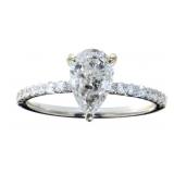 14kt Gold 1.37 ct Brilliant Pear Cut Diamond Ring