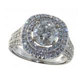 14K White Gold 2.97 ct Round Diamond Ring