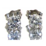14kt Gold Brilliant 3/4 ct Diamond Stud Earrings