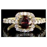 14kt Gold 1.80 ct Round Red Diamond Ring