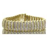 10kt Gold 10.00 ct Diamond Wavelink Bracelet