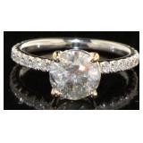 14K White Gold 1.96 ct Round Diamond Ring