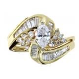 14kt Gold Marquise Cut 1.25 ct 2 pc Diamond Bridal