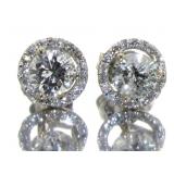 14kt Gold Brilliant 1.32 ct Diamond Stud Earrings