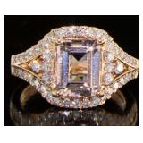 14kt Rose Gold 3.10 ct Morganite & Diamond Ring