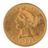 1903-S AU Liberty Head $5.00 Gold Half Eagle