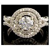 14K White Gold 1.63 ct Round Diamond Ring