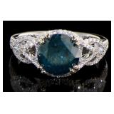 14kt Gold 3.11 ct Fancy Blue Diamond Ring